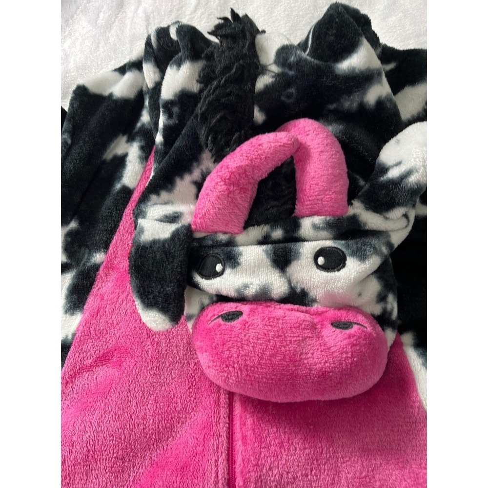 Way to Celebrate Union Suit Unisex XL Black Pink Cow Print One Piece Halloween - Picture 7 of 11